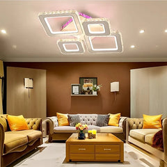 Lustra LED 162W cu lumina reglabila si telecomanda, ideala pentru livinguri mari si moderne unde se doreste iluminare puternica si uniforma.