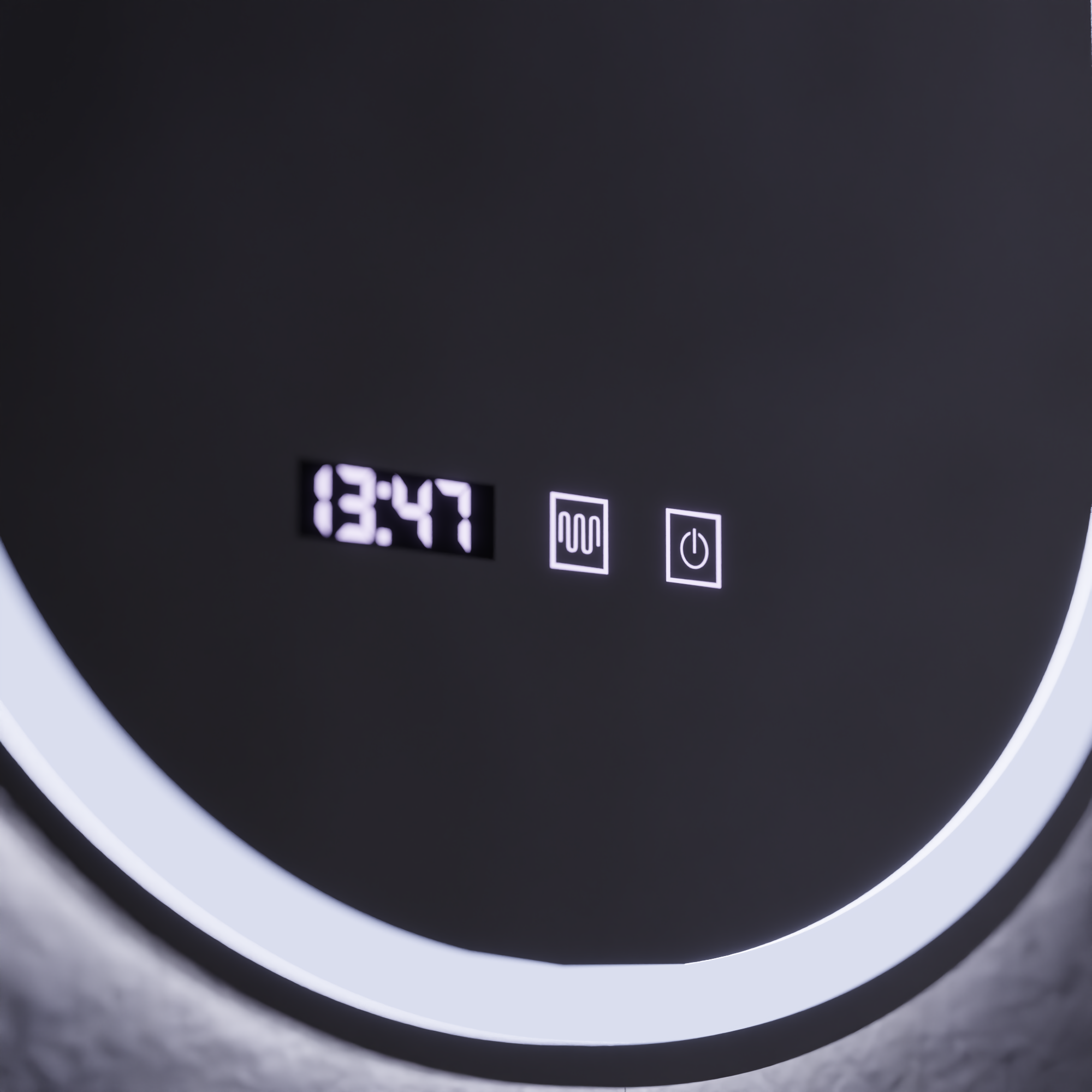 Oglinda smart eliptica 80x50 cm cu iluminare LED 3D fata-spate, control tactil si sistem de dezaburire completa.