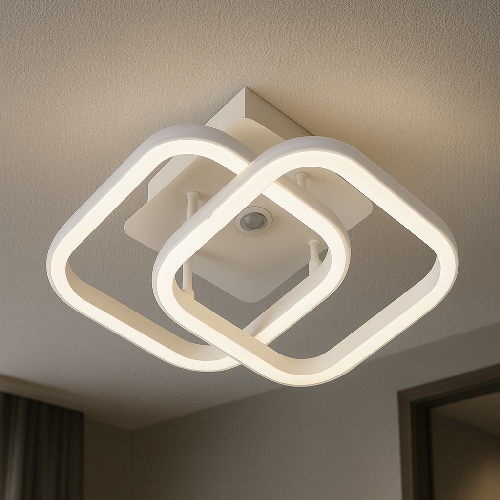 aplica LED alba L71363/2WH montata pe perete corp iluminat LED model L71363/2WH pentru hol sau baie cu telecomanda