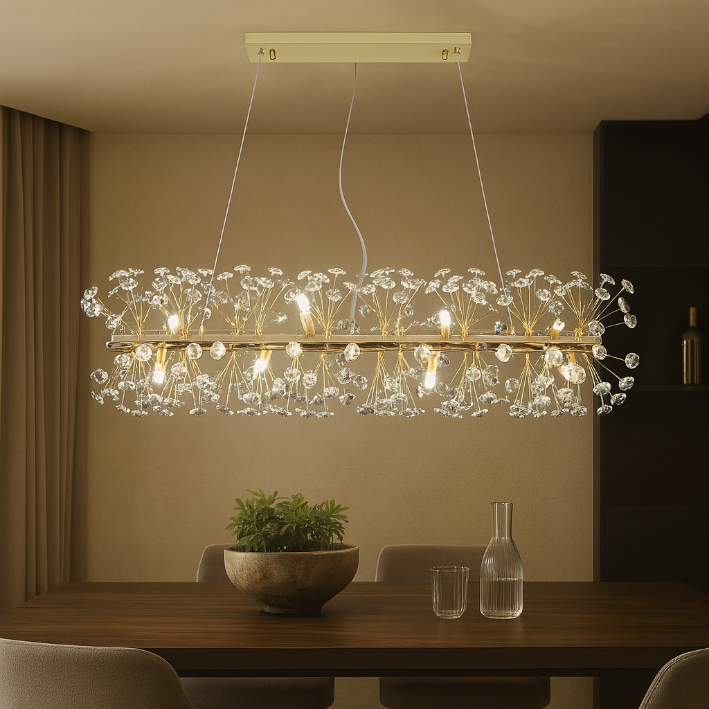 Candelabru suspendat 12 becuri G9 finisaj auriu model 5523-900x300FGD