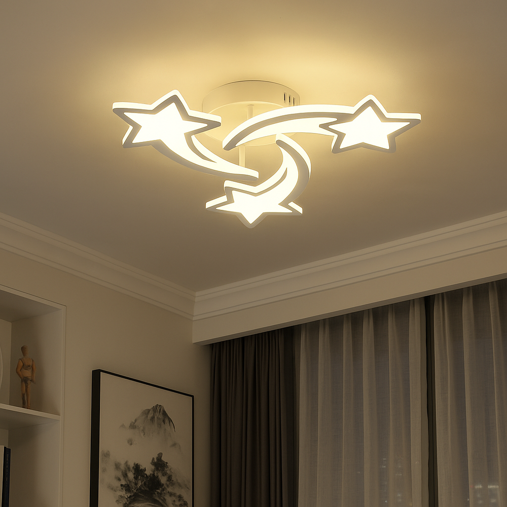 lustra LED 19316/3WH 66W pentru living, lumina reglabila 3000–6500K cu telecomanda, ideala pentru spatii moderne si confort vizual