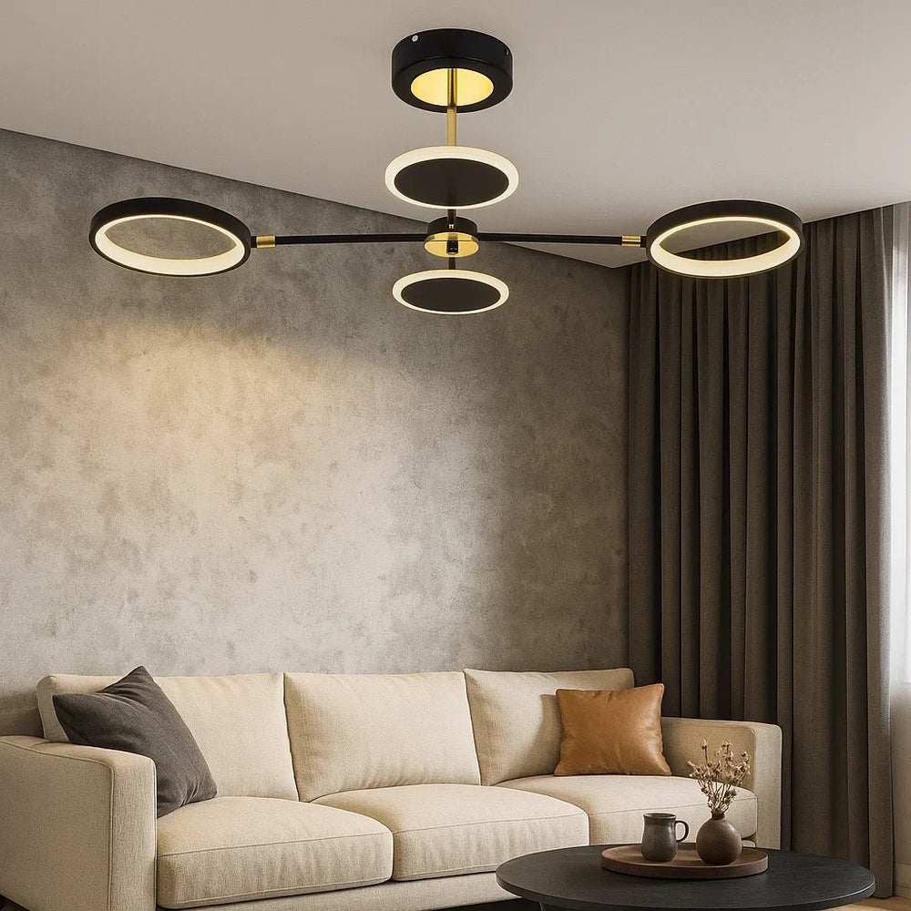 Lustra LED rectangulara 8720A/4 60W cu lumina reglabila si telecomanda, ideal a pentru livinguri moderne cu iluminare uniforma