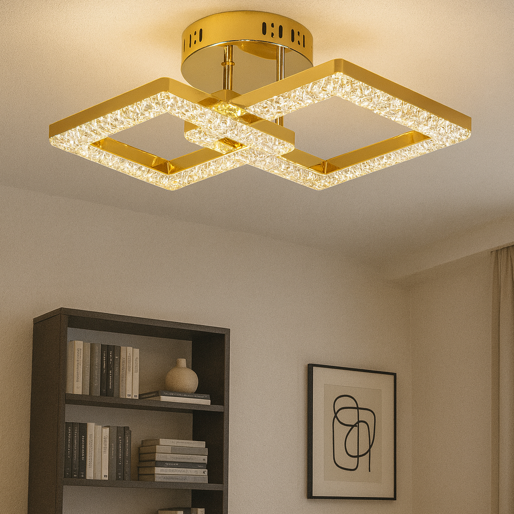 Lustra LED rectangulara 80W cu lumina ajustabila 3300K-6500K, ideala pentru birou modern cu iluminare precisa si productiva