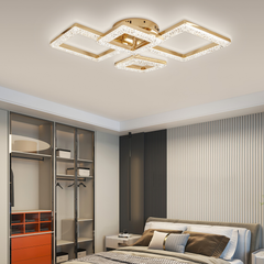 Lustra LED 120W GD cu design geometric modern si lumina ajustabila 3300K-6500K, perfecta pentru dormitor modern cu iluminare clara si confortabila