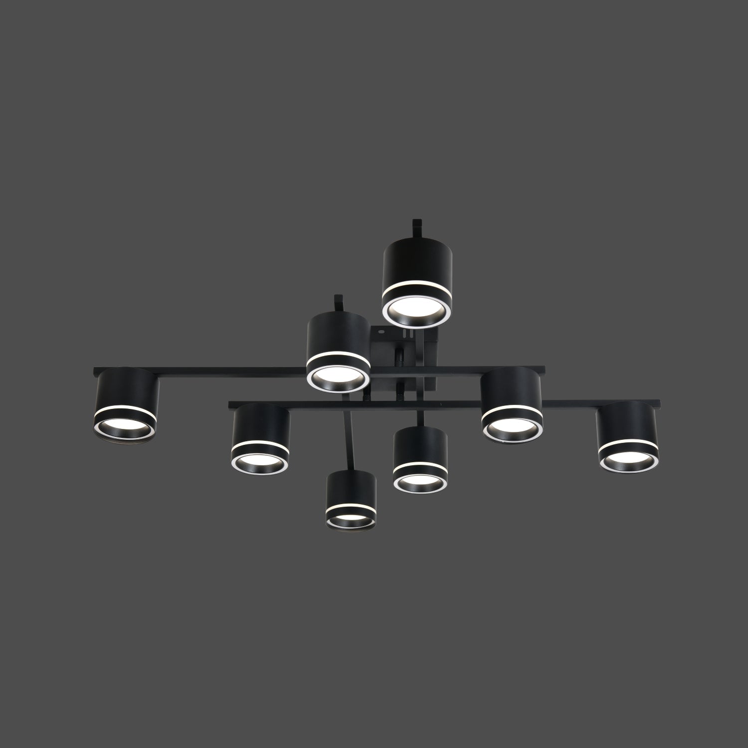 Lustra LED rotunda negru mat 59041/8MB pentru living mare, 8 GX53, lumina reglabila 3000K-6500K, fara telecomanda