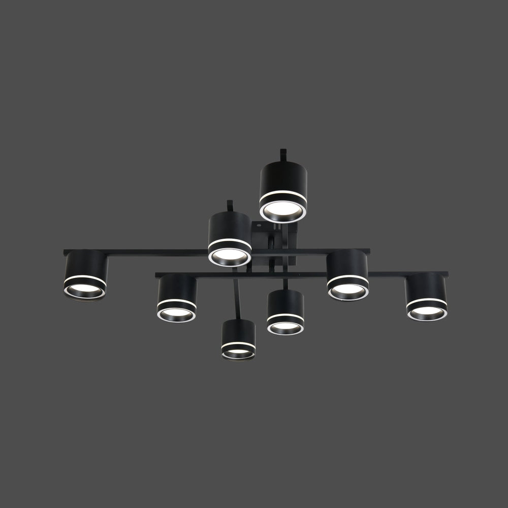 Lustra LED rotunda negru mat 59041/8MB pentru living mare, 8 GX53, lumina reglabila 3000K-6500K, fara telecomanda