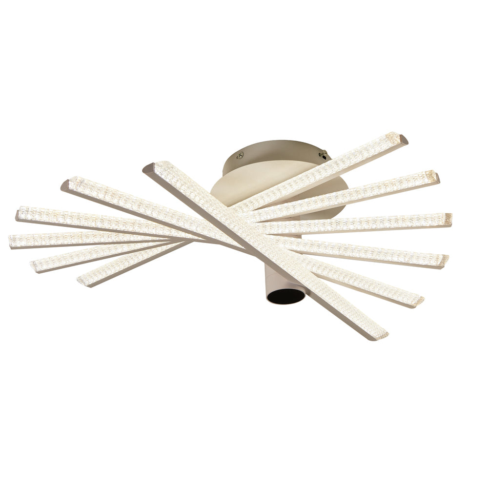 Lustra LED moderna 144W alb mat cu telecomanda si lumina ajustabila 3300K-6500K, potrivita pentru iluminarea eficienta a unui birou modern