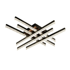 Lustra LED geometrica 144W negru mat cu telecomanda si lumina ajustabila, potrivita pentru iluminarea eficienta si moderna a unui birou contemporan